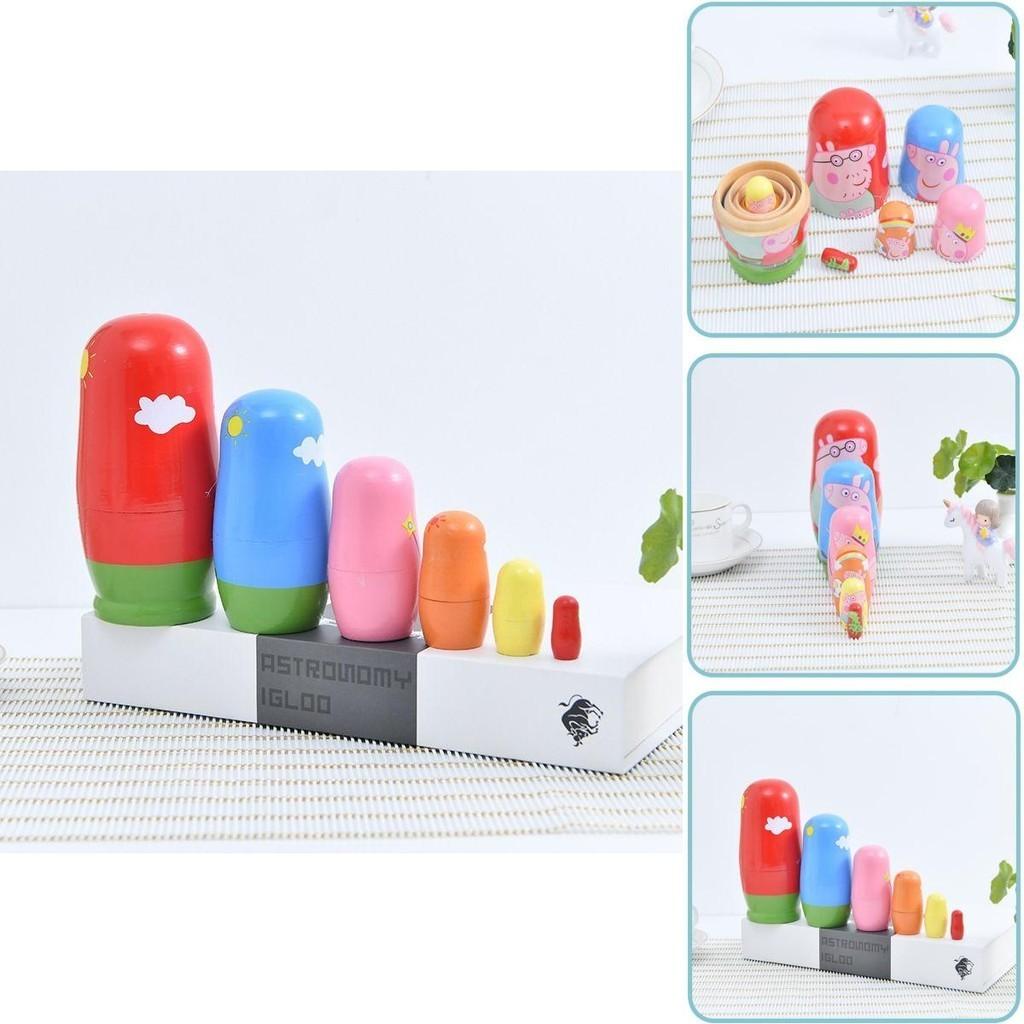 Cute Peppa Pig Matryoshka Doll Set 6 Layers Of Hand-painted Decoration