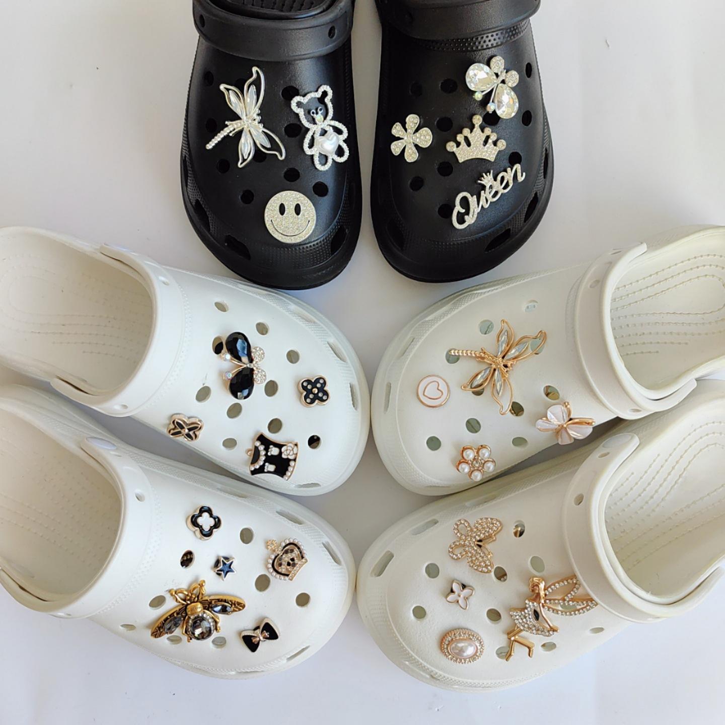 

New hole shoes accessories DIY shoe buckle bear smiley face bee dragonfly butterfly accessories removable decorative buckle