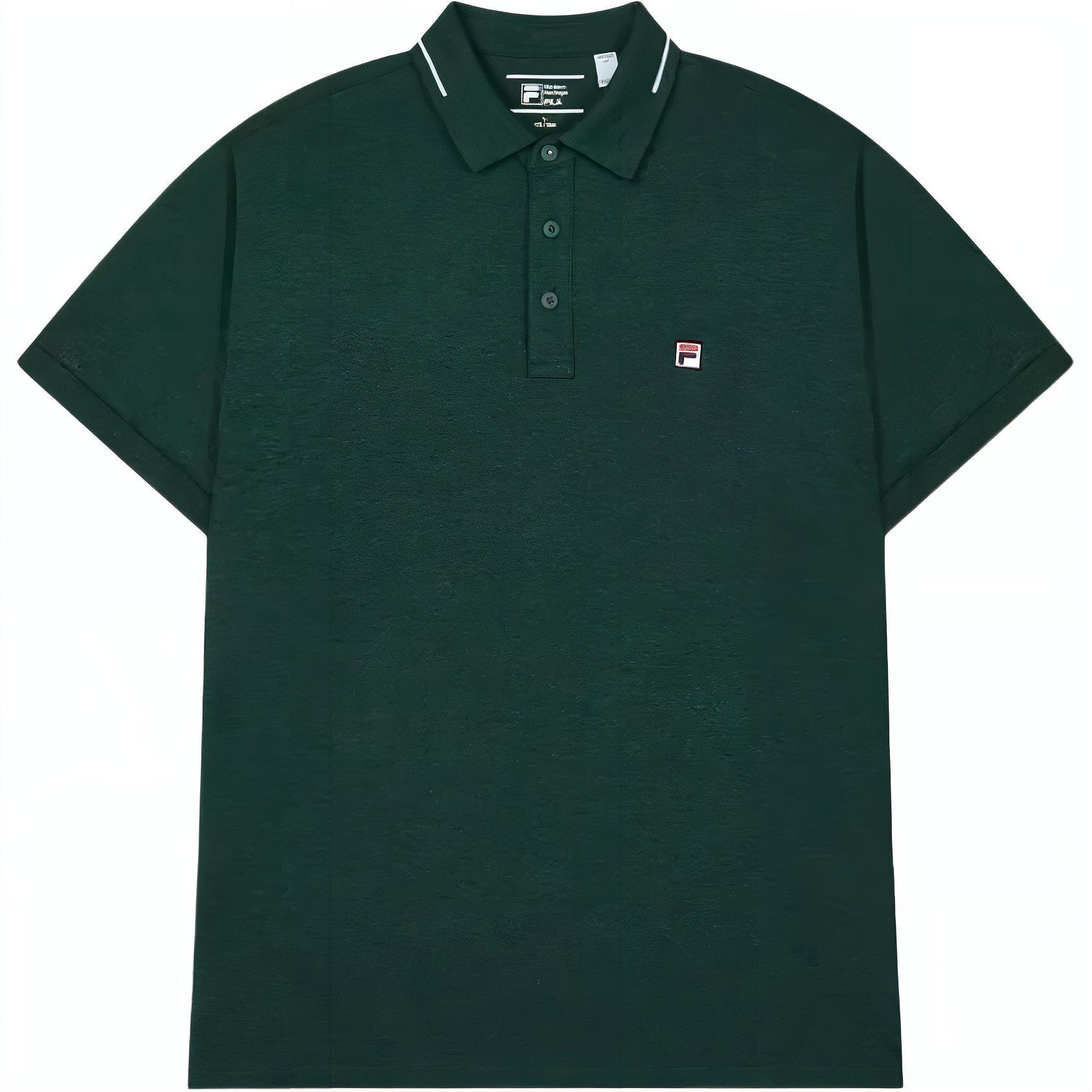 

Fila Однотонная спортивная антибактериальная дышащая футболка-поло с коротким рукавом для мужчин, зеленый FI1M421107F-GN L