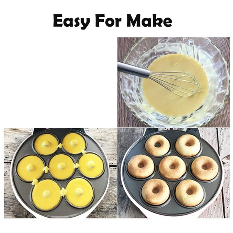 ABBY-1 Piece Mini Donuts Machine Donut Maker Machine DIY Home Use Mini Doughnut Maker 220V Black EU Plug