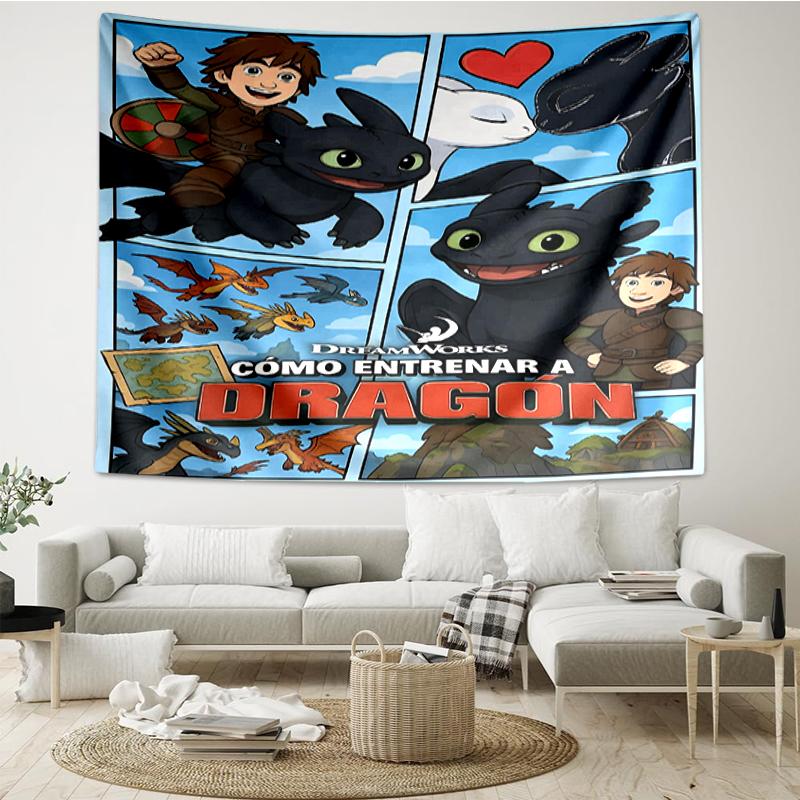 Dragon Print Tapestry, Backdrop, Easy Setup, Ideal for Bedroom, Office & Living Room, with Aesthetic Wall Hanging Decor.