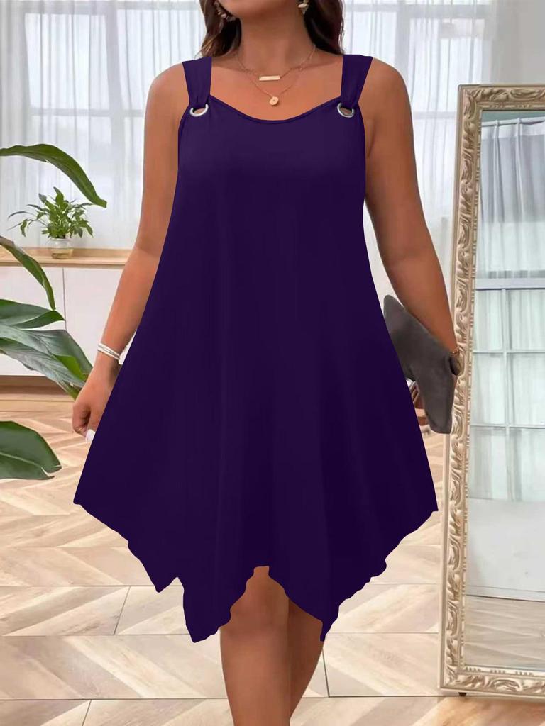 Summer Plus Size Women's Elegant A-line Sleeveless Dress