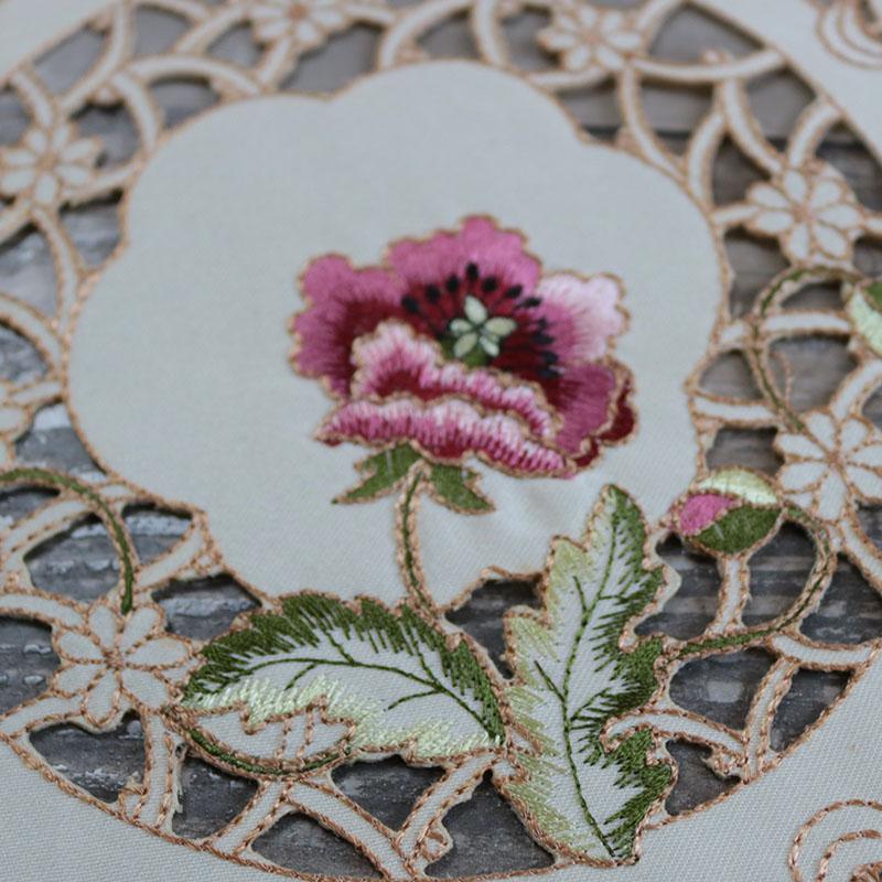 Europa trandafir broderie flori de masă șervețel pânză Nunta Crăciun mese mat bucatarie Decorarea mesei și accesorii