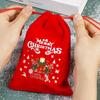 10PCS Drawstring Christmas Velvet Bags Red Gift Packaging Bag Candy Biscuit Pouch Merry Christmas Bracelet Jewelry Storage Bag
