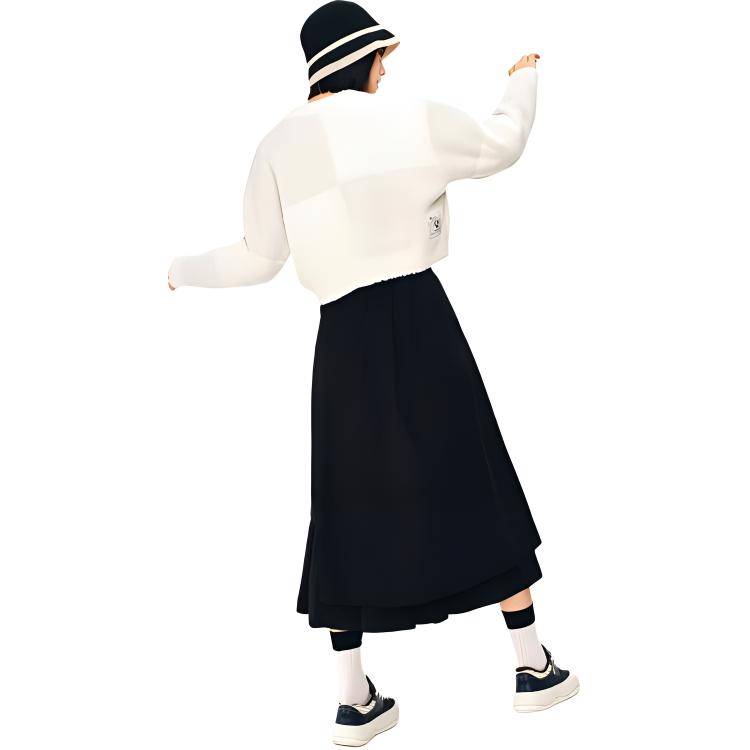 Anta Lifestyle Series Loose Knit Sweater Women tops Vanilla Cream 962448710-1