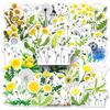 50 Dandelion Graffiti Stickers Personalized Small Fresh Plant Flowers Decoration Mobile Phone Water Cup Waterproof Stickers