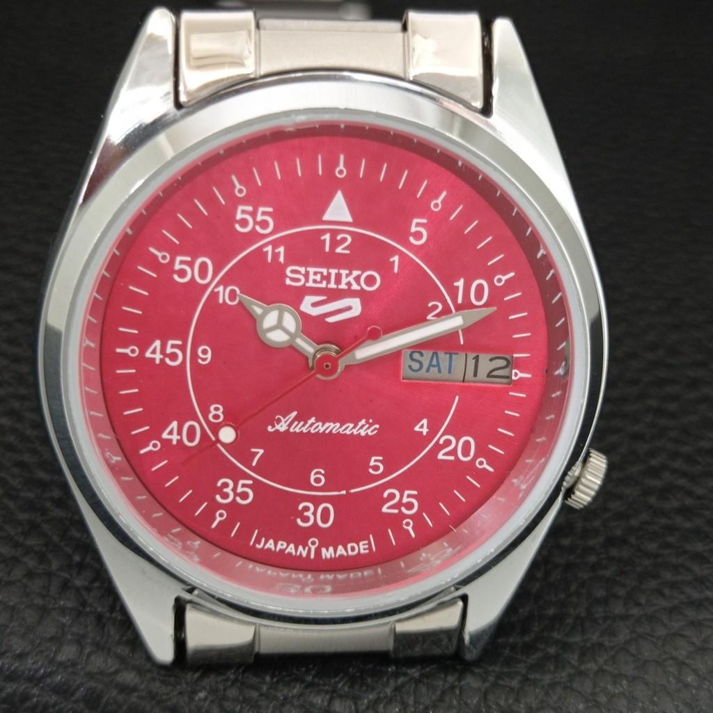 JAPAN VINTAGE REFURBISHED SEIKO 5 AUTOMATIC 7009A MENS RED DIAL WATCH a446202-1