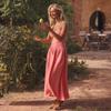 Pure cotton suspender dress, European and American summer new temperament collection waist chest pad suspender dress