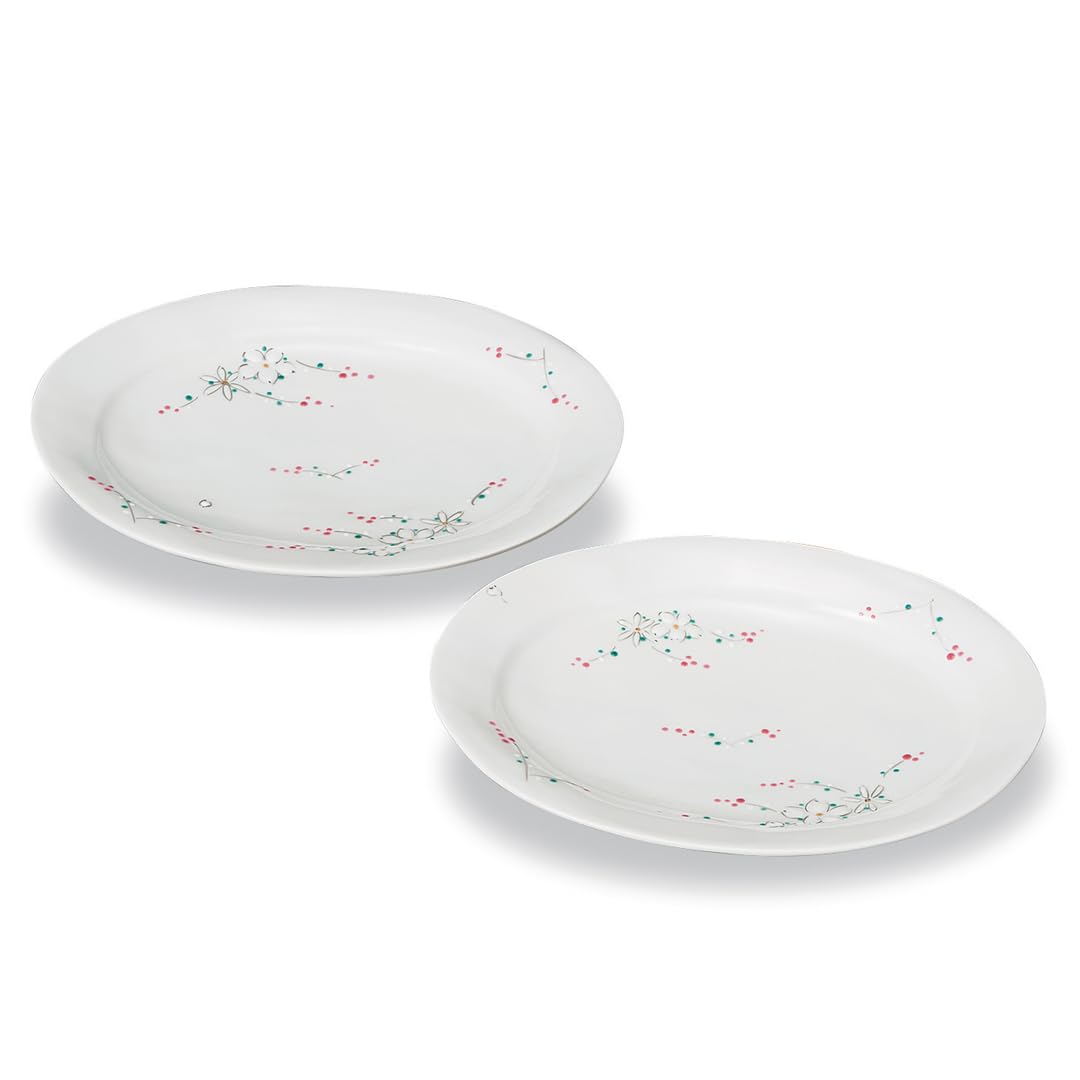 

Kutani ware Iwataya Pair 7 plate Flower pattern No. AP7-0242