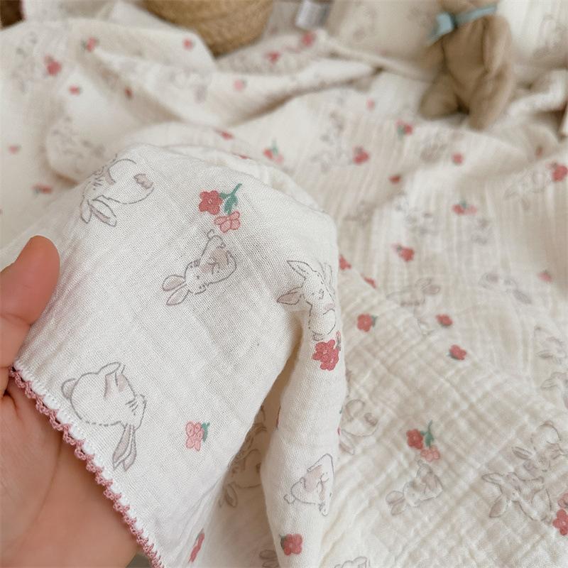 INS Gauze 100% Cotton Princess Blanket Summer Floral Baby Children Kids Blankets Soft Sleeping Bed Crib Quilt Stroller Blanket