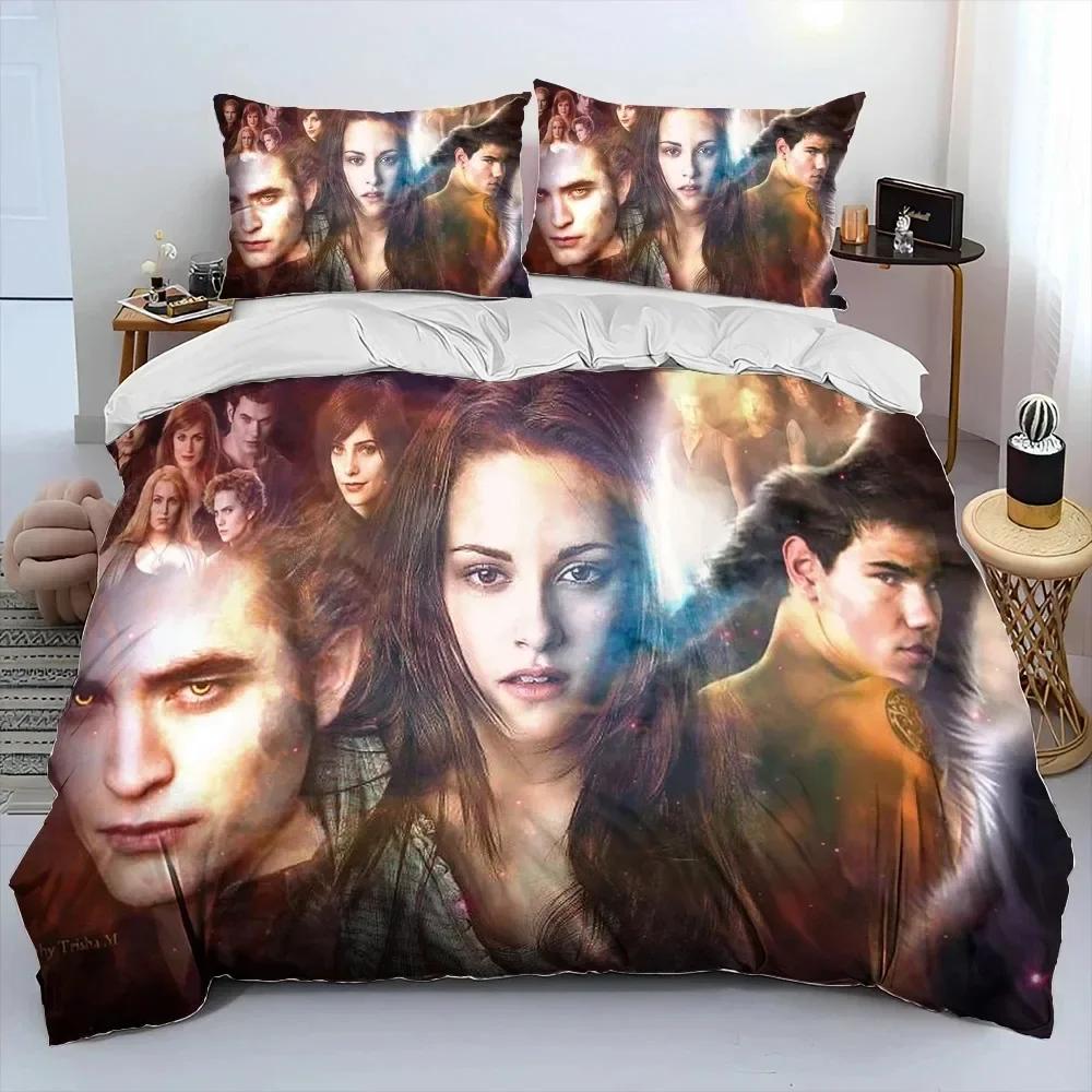 Top 3D The Twilight Saga HD Bedding Set Printed Bed Set With Pillowcase Bed Duvet Cover Soft Single Double Queen Super King Size
