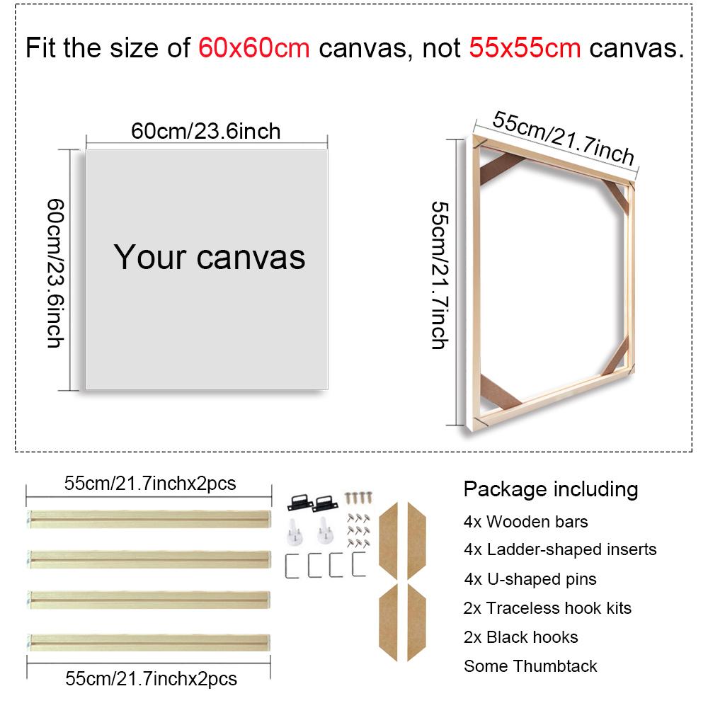 50x70 60x90 60x120cm Canvas Frame Wooden Frames Wooden Photo Oil Painting Canvas Diamond Painting Frames Canvas Wood Wall Frame