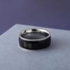 Black Technology Nfc Ring With Geometric Design For Men And Women Stylish Wear