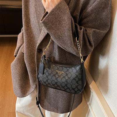 Shoulder Bag, Crossbody Bag, Armpit Bag, Retro Autumn and Winter New Small Bag, Women's Popular Versatile Printed Foreign Style Handbag