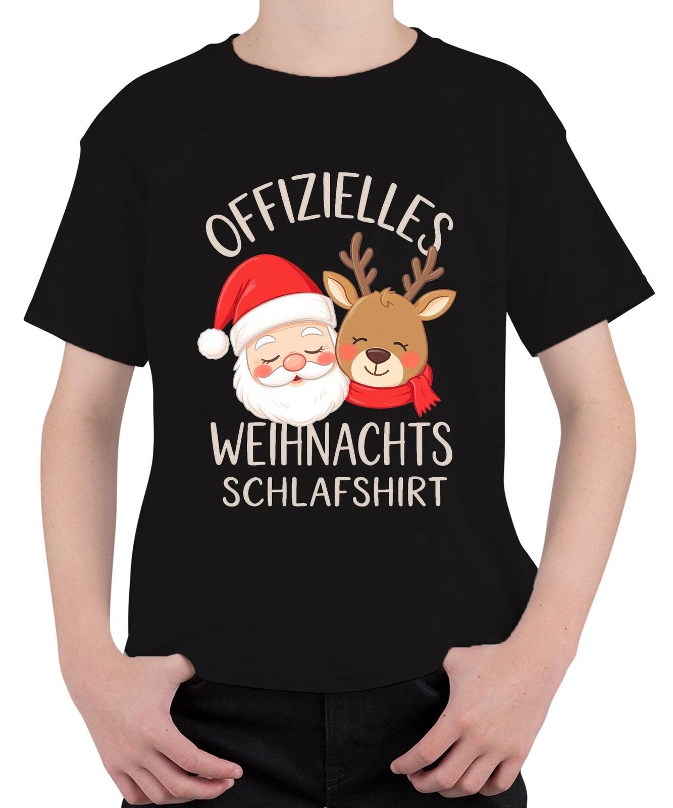 Offizielles Weihnachts Schlafshirt Weihnachtsmann Rentier Lustig Unisex Kinder T S