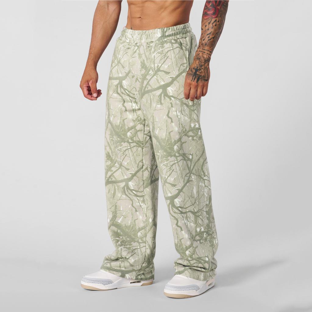 New Loose Sports Jogging Trousers for Men Digital Forest Pattern Street Trend American Casual Trousers