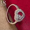 925 Sterling Silver AAA Zirkonový prsten ve tvaru srdce Módní svatební šperky