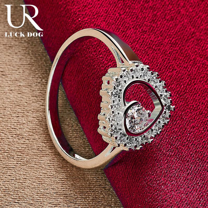925 Sterling Silver AAA Zircon Heart-shaped Ring Fashionable Wedding Jewelry