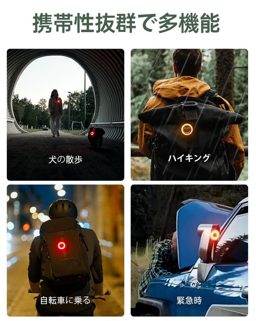 BlinkO Indumento di Sicurezza per la Corsa Wearable Sicurezza Esterna LED Magnetico 5 Illuminazioni Rosso Giallo Giorno Notte per Cane Animale Domestico Notturno e Arrampicata su Montagna Luce, Torcia Elettrica,