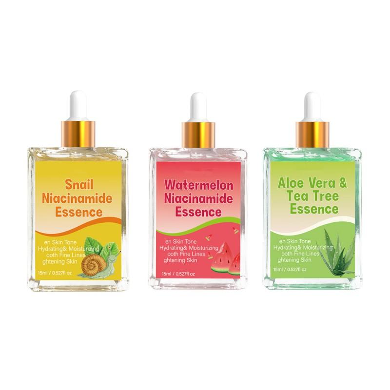 

Набор чистых эфирных масел из 3 штук (15мл) - Алоэ Вера и Чайное дерево, Муцин улитки Ниацинамид, Арбуз Ниацинамид - Для аромадиффузора, Уход за кожей и волосами