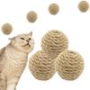 Natur Sisal Ball Katzenspielzeug mit eingebautem Sandstein Zahnreinigung Bissfest Kaubar Interaktives Spiel Langlebig Umweltfreundlich Desi