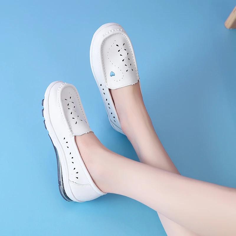 Fashion High Quality Women Loafers 2024 Autumn Comfortable and Versatile Nurse Work Shoes Light Breathable Women's Flat Shoes Zapatos