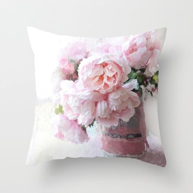 Rose Flower Cushion Cover Nordic Style Home Wedding Decoration Sofa Bed Car Pillowcase Pillow