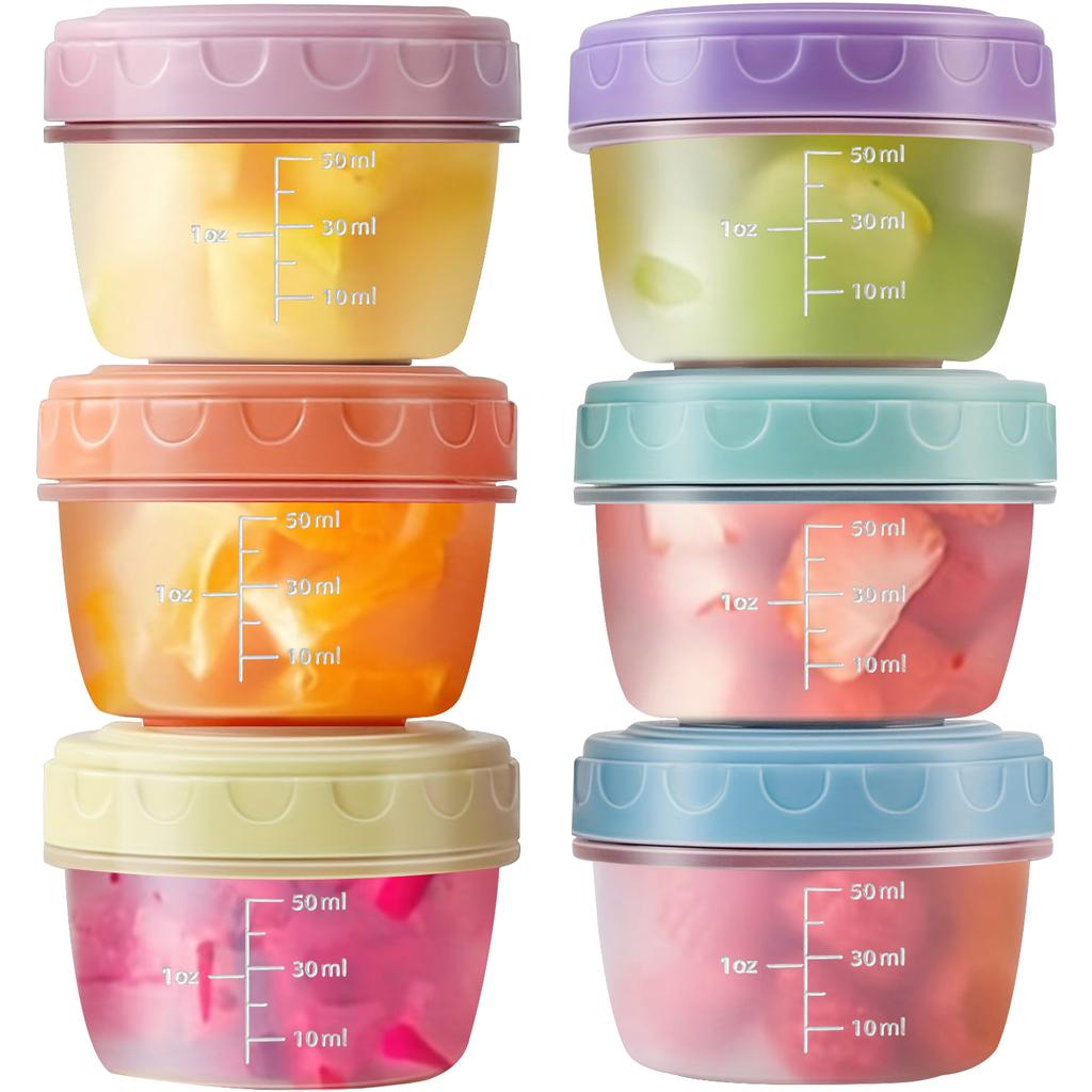 6/12PCS 2oz Salad Dressing Containers with Lids Leakproof Microwave Safe Sauce Cups for Lunch Box Picnics Meal Prep Kitchen Stor