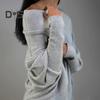 Women Pullover Tops Round Neck Long Sleeve Casual Loose Fit Tops Solid Color Stretchy Casual T-shirt