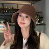 Solid Color Bucket Hat For Women Winter Korean Style Warm Sun Protection Cap For Casual Fashion