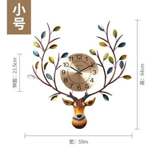 Настенные часы  Голова оленя в скандинавском стиле  - Дизайн с индивидуальностью, Атмосферное настенное украшение для гостиной, Американские креативные модные часы