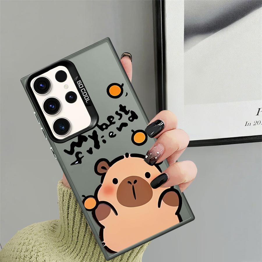 Cute Capibala Phone Case for Samsung Galaxy S21 S25 S23 S24 FE S22 Ultra S24Ultra S20 FE Note 20 Ultra S25Plus Soft Shell