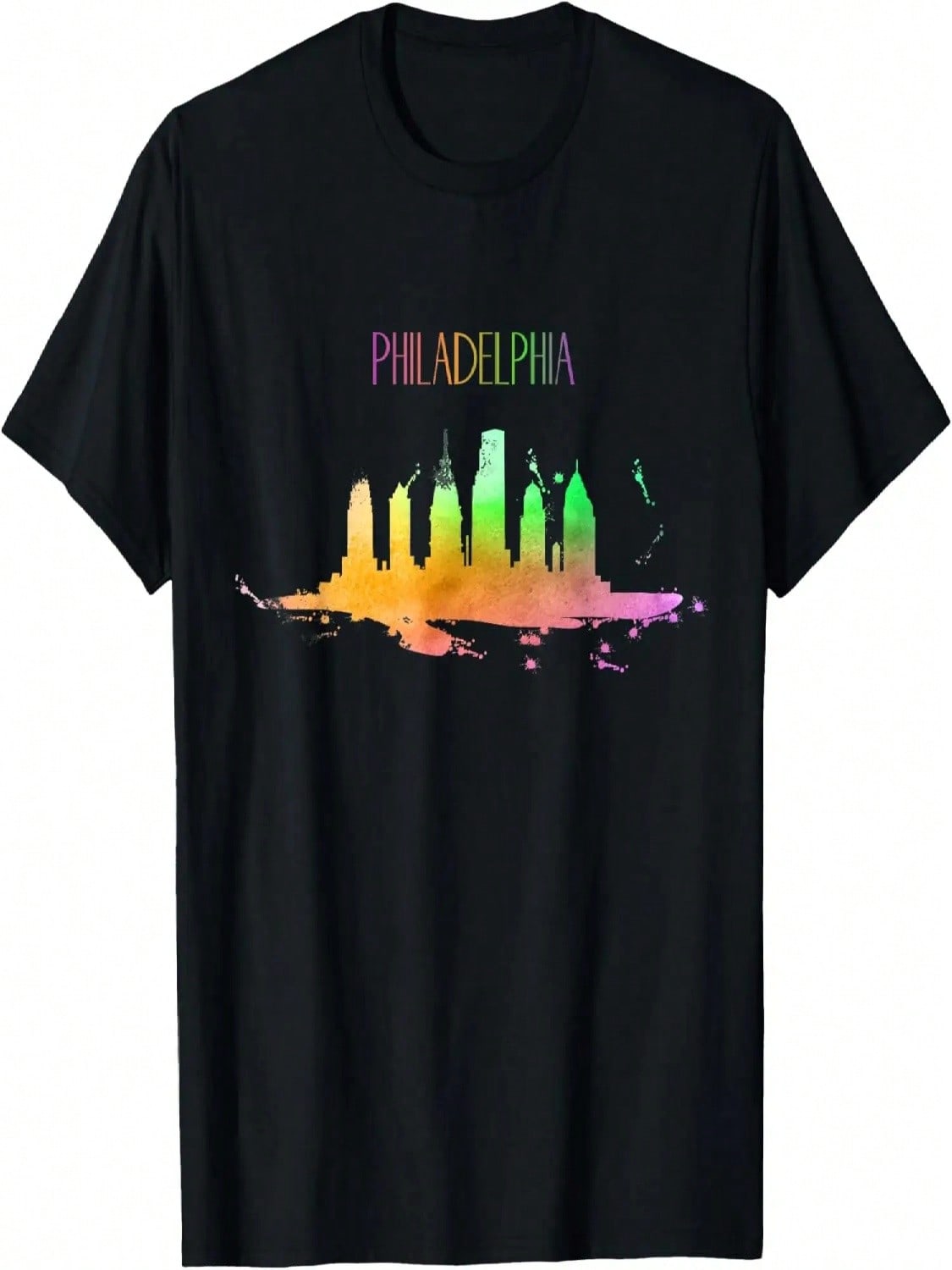 Philadelphia Skyline Watercolor Souvenir Pennsylvania T-Shirt S
