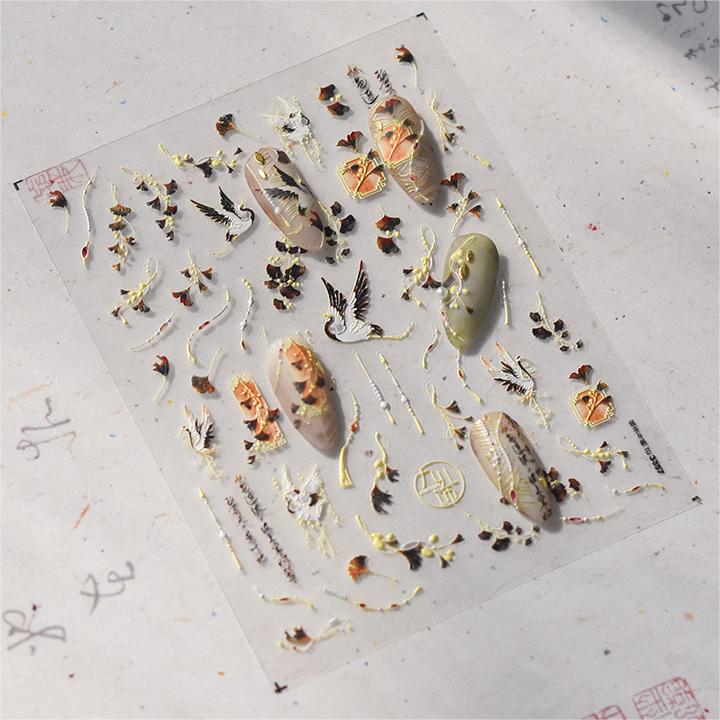 1pcs 5D Bronzing Star Moon Nail Art Stickers Luxury Gold Silver Adhesive Slider Press on Nail Decoration Decals Accessories DIY