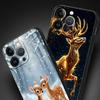 Cartoon-Tier-Hirsch-Handyhülle Cover für iPhone 17 16 15 14 13 12 11 Pro Max 17 Air Plus Stoßfeste Weiche TPU-Schale Fundas Capas