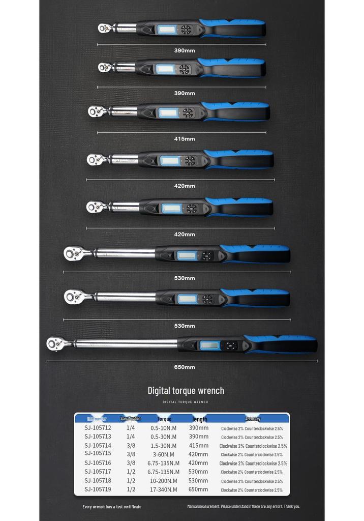 Electronic Digital Torque Wrench with Adjustable Socket for Automotive Repair