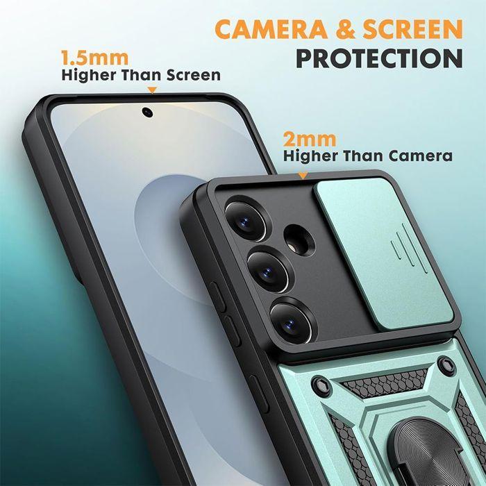 Coque pour Samsung Galaxy S26 Ultra, Protection Robuste Renforcée avec Cache Caméra - Vert