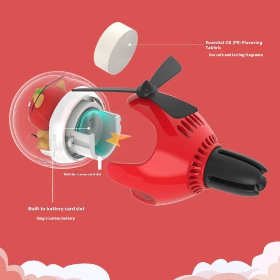 Car Air Freshener with LED Ambient Light Battery Powered Universal Aroma Diffuser with Fragrance Tablets Car Air Vent Decoration