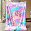 Pink Unicorn Holding Heart Theme blanket Lightweight Warm Flannel Blanket Decorative Throw Blanket for Home Decoration