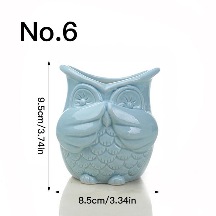 

Цветочный горшок с милой совой, горшок для суккулентов, комнатная керамическая ваза, домашний декор, украшение для сада, горшок для растений, горшок для кактуса No.6