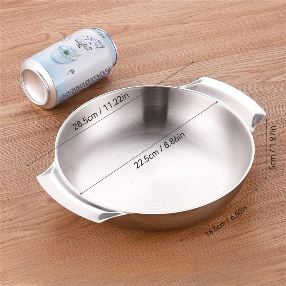 

1 шт. Кастрюля с плоским дном из нержавеющей стали; золотая двухсторонняя интегрированная тарелка для морепродуктов; рамэн горшок; ресторан морепродуктов сухой горшок; паста снэк