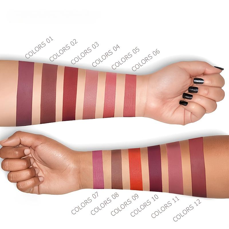 12Pcs/Set Matte Lipstick - 12 Colors Lip Gloss Waterproof Moisturizing Lip Glaze Long-Lasting Highly Pigmented Lip Makeup Gift for Women