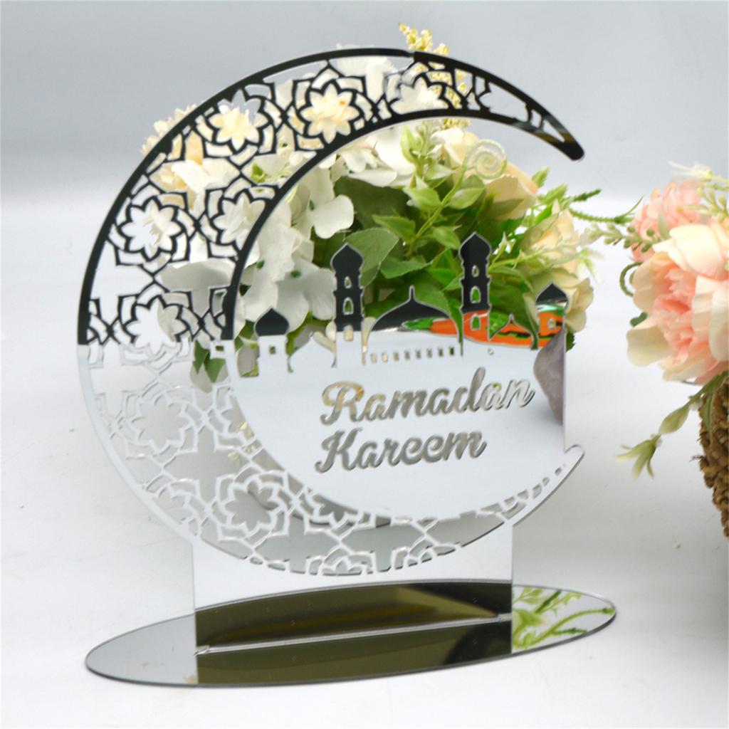 Stylish Acrylic Eid Desktop Ornament Eye-catching Festival Decoration Ramadan Tabletop Decor for Islam Muslim Families