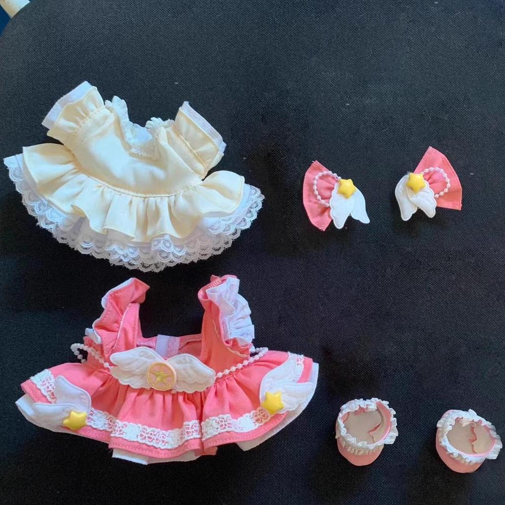 20cm Girl Doll Dress-Up Set - Cotton Outfits & Accessories for Female Friend Gift