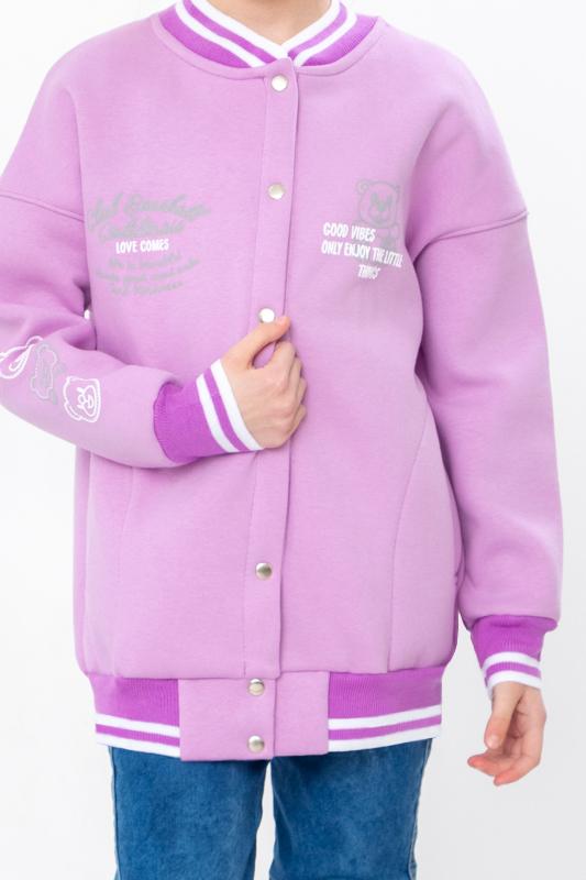 Bomber Jacket – Girls' Warm Snap-Up Jacket with Printed Text, Winter, 6404-025-33-5 HC