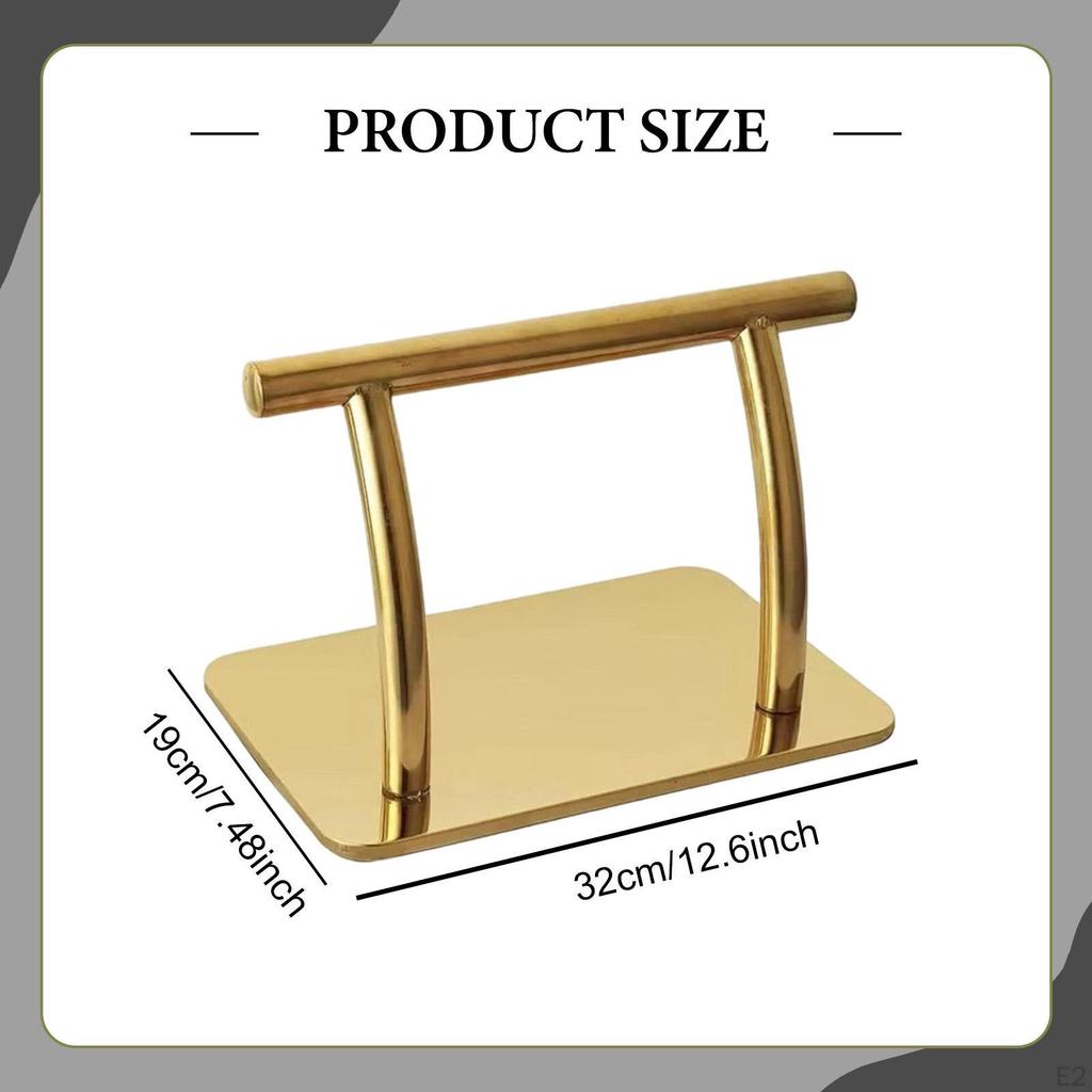 Salon Chair Foot Rest Stainless Steel Sturdy Professional Floor Standing Footrest Gold for Beauty