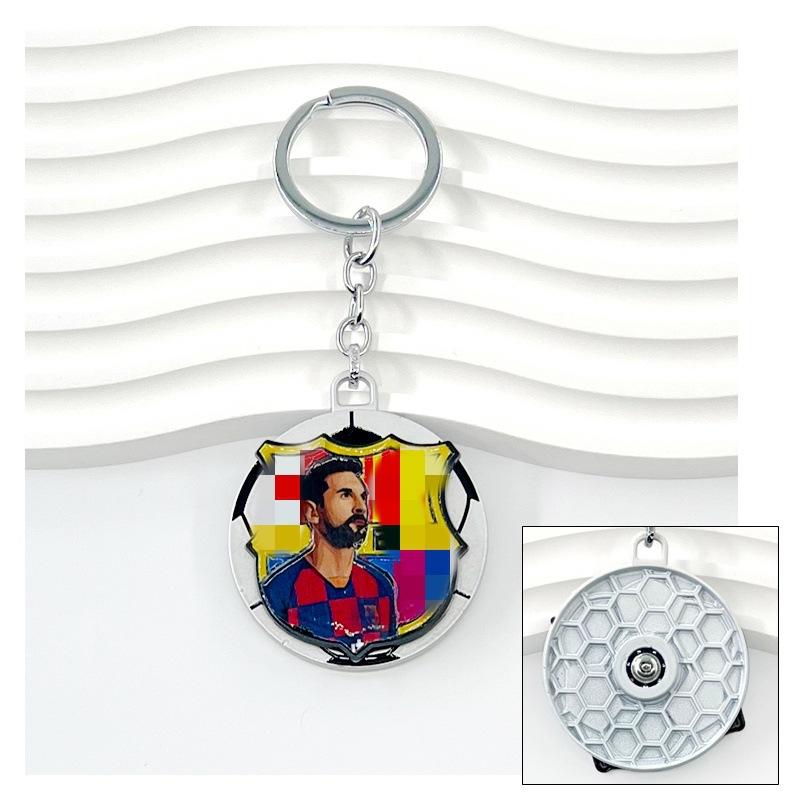Chelsea AC Milan Barcelona Messi Real Madrid Ronaldo Football Keychain Turning Fan Pendant Blind Box Gift