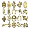 Western Cowboy Bracelet with Horseshoe, Hat, and Cactus Alloy Pendants