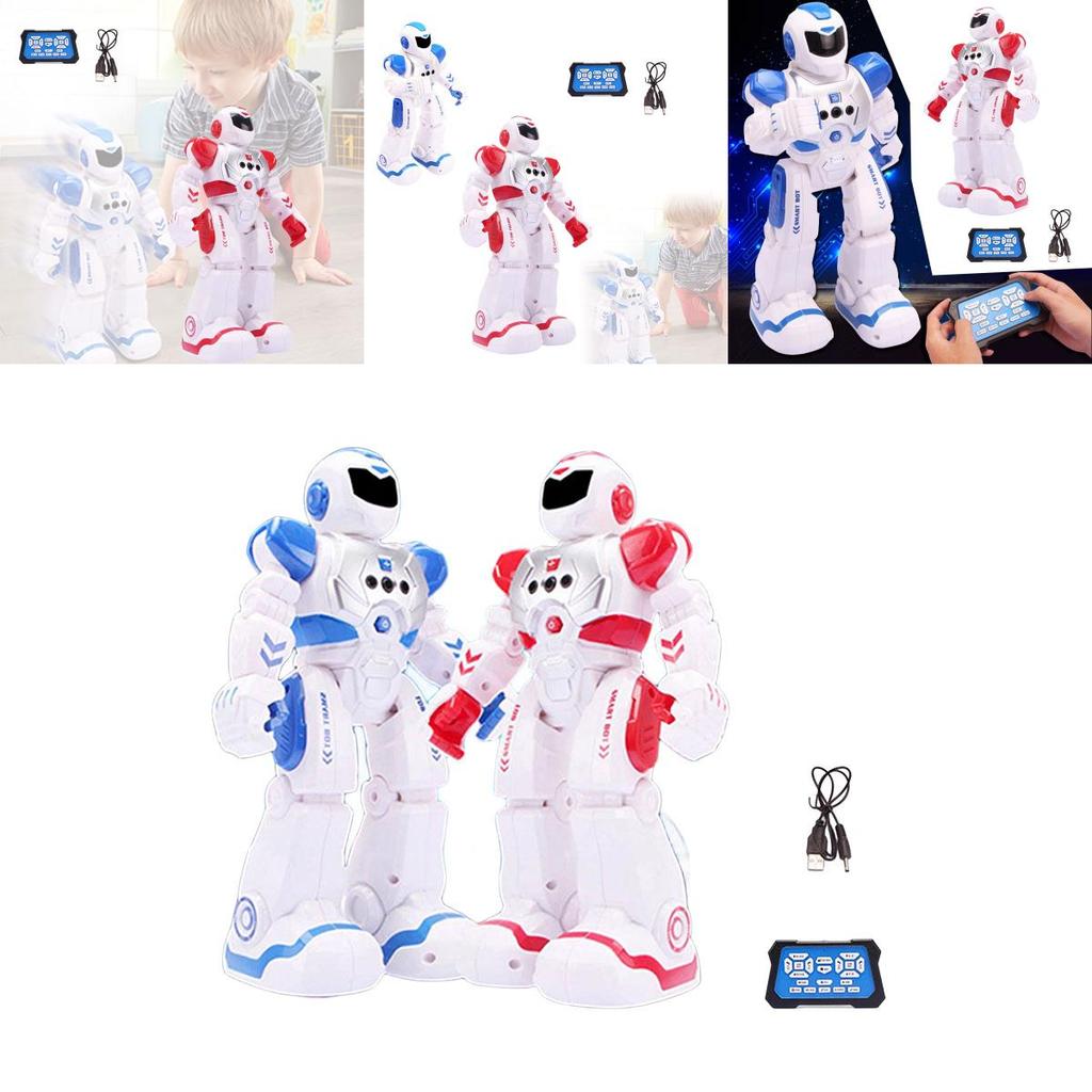 Kids' Intelligent Remote Control New Will Electric Robot Toy Blue/red Educational And Fun Dancing Robot