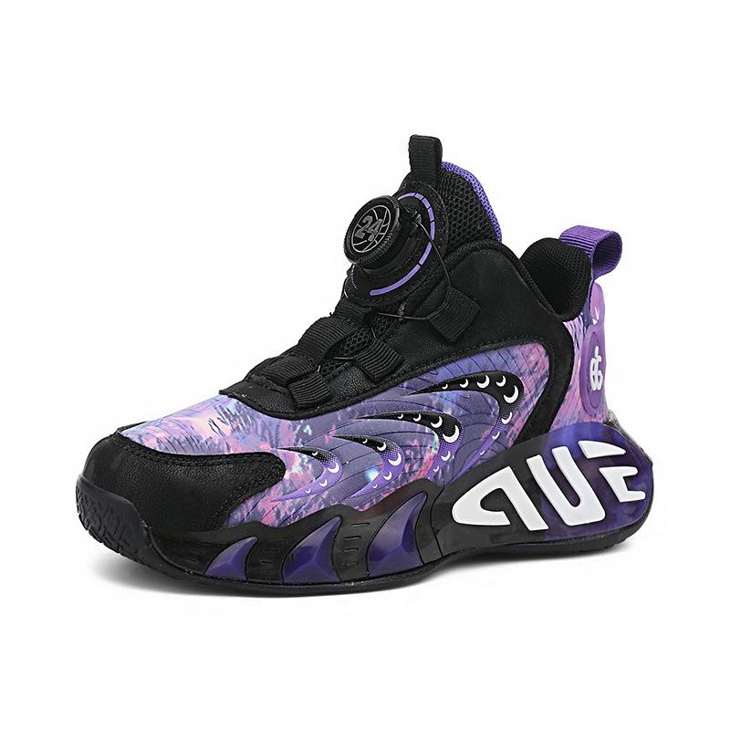 Children's shoes Boys' sports shoes Medium and older girls' basketball shoes Soft-soled running shoes Spring, autumn and winter velvet cotton shoes